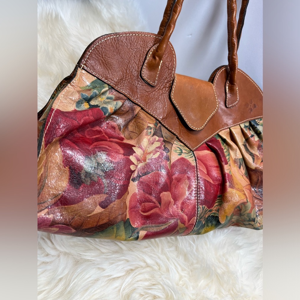 Patricia Nash Genuine Leather Fall Florals Vintage Victorian Garden Shoulder Bag - Picture 8 of 17